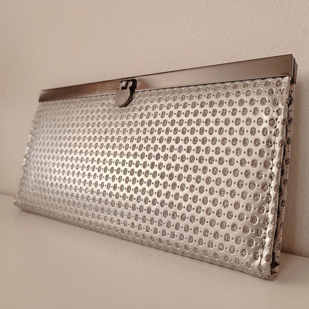 Sparkling Gemstone Silver Wallet/Clutch